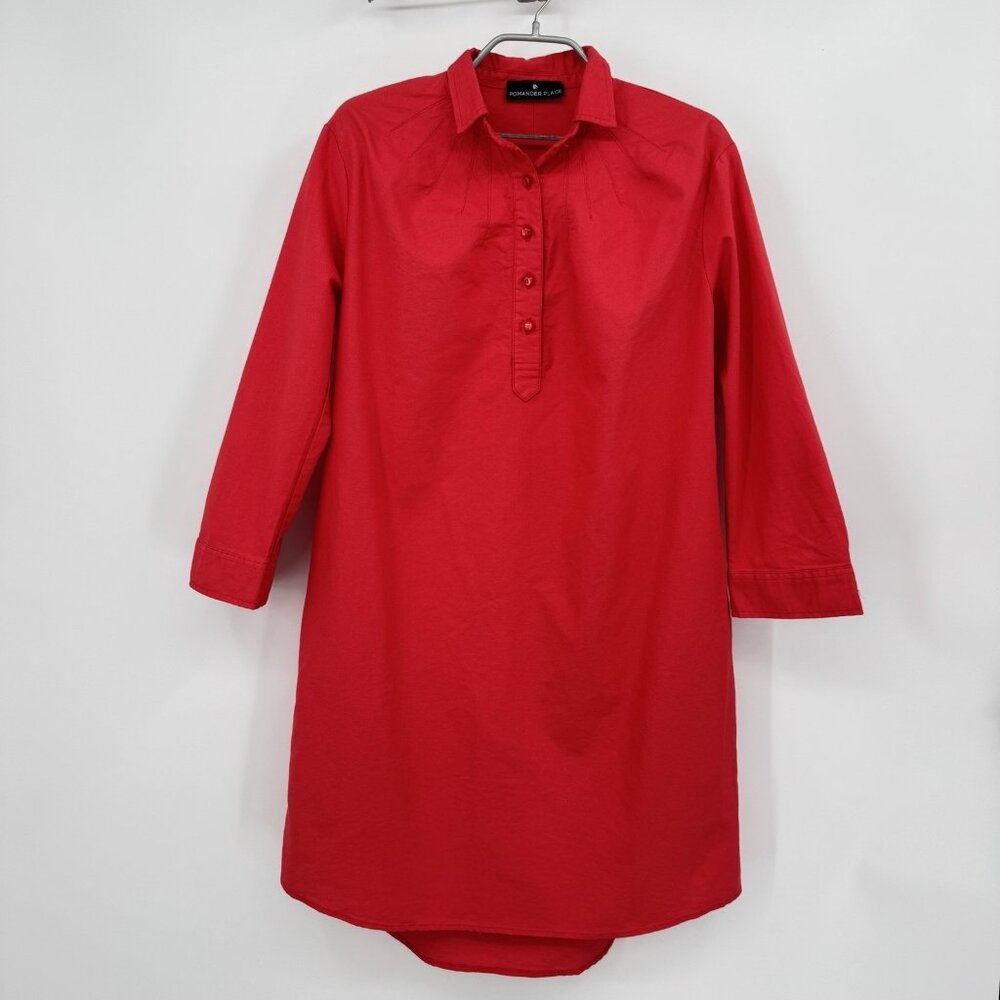 Pomander Place by Tuckernuck Poppy Red Polly Dress size S Small Boxy Shift Mini